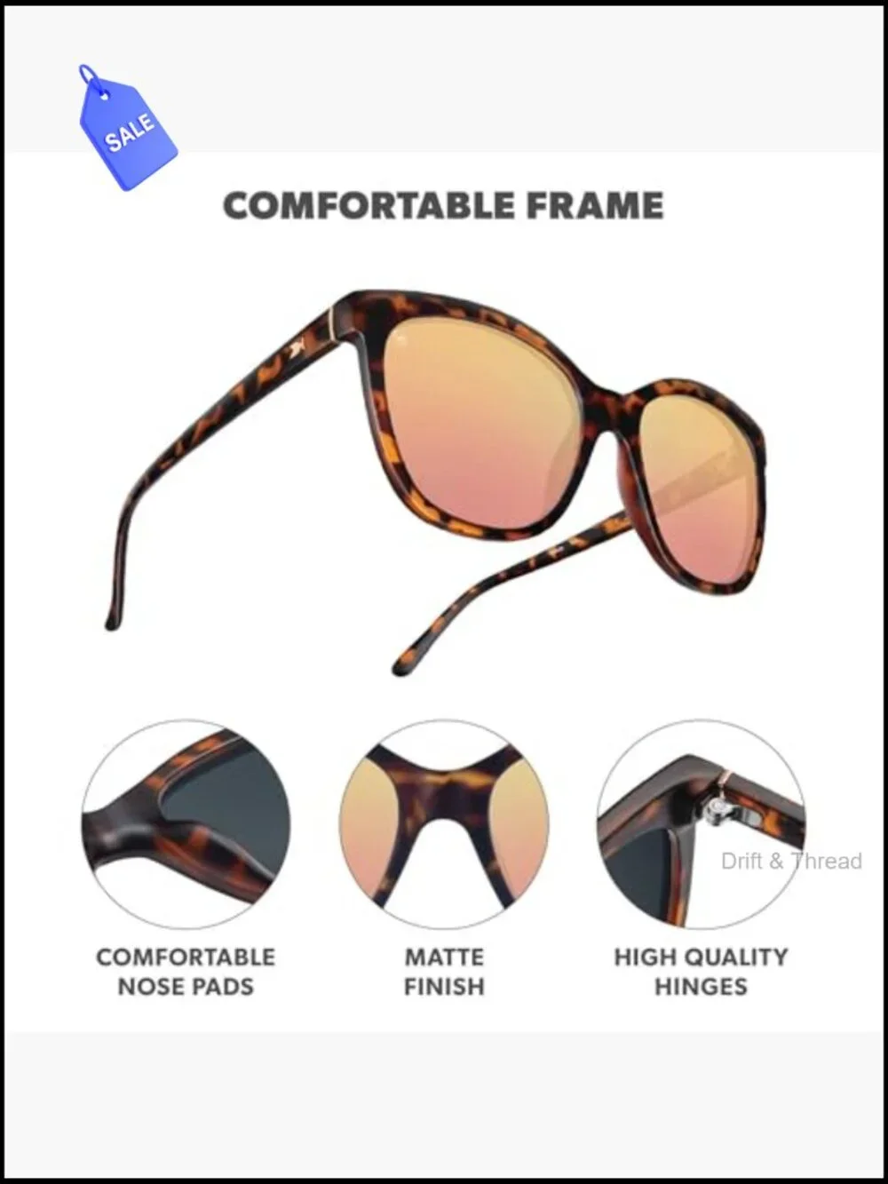 Cat Eye Polarized Sunglasses for Women UV400 Protection